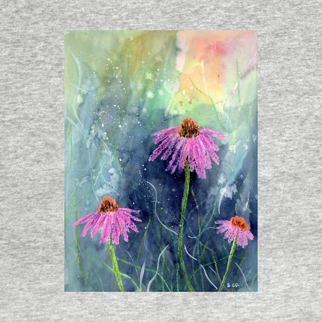 Coneflower Mixed Media Art by Sandraartist